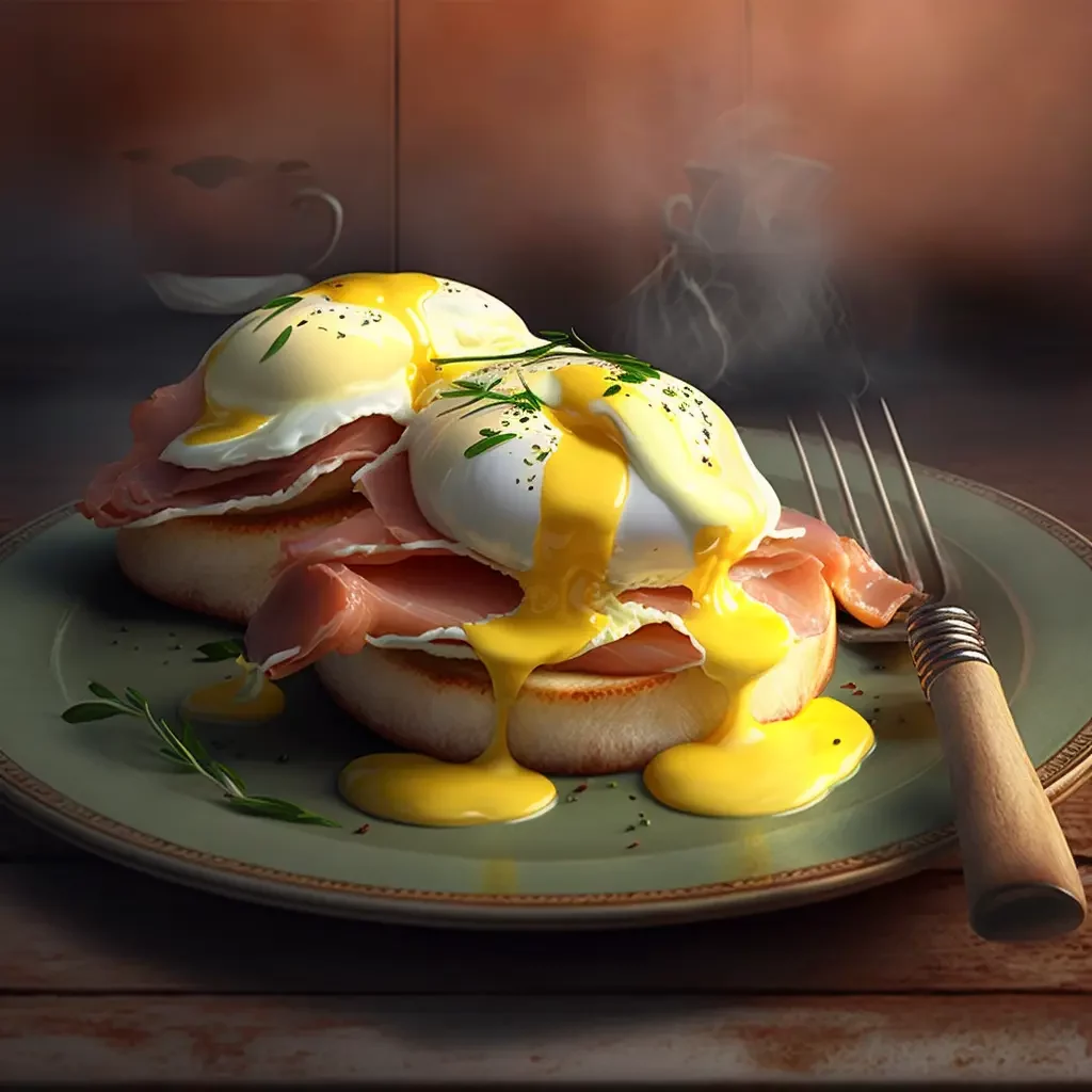 egg benedict på fat